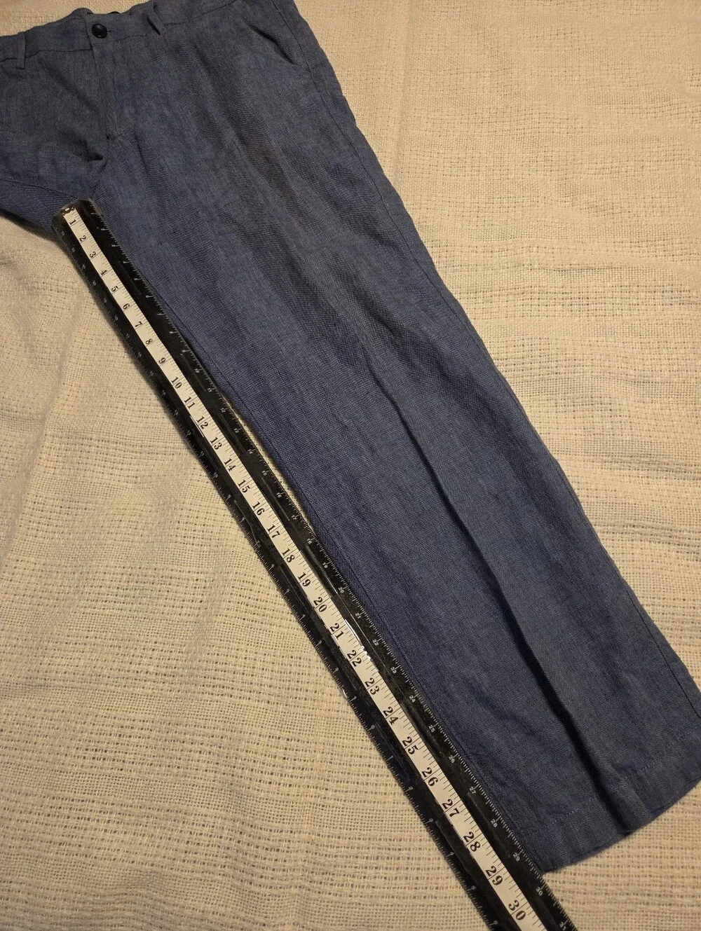 Banana Republic Men's Pants 36x30 Blue Linen Cotton Aiden Fit